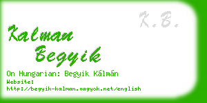 kalman begyik business card